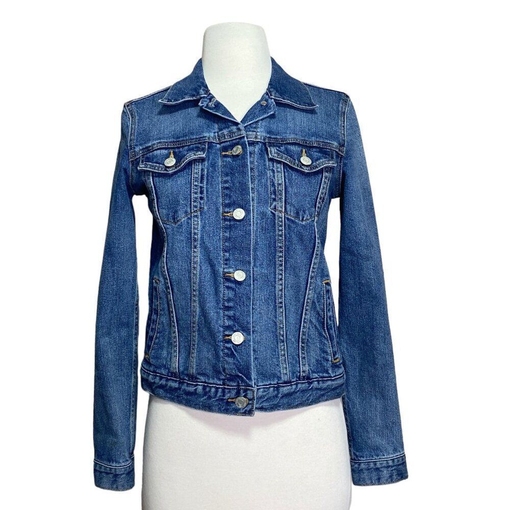 Gap Jean Jacket Button Front Size Extra Small - image 5